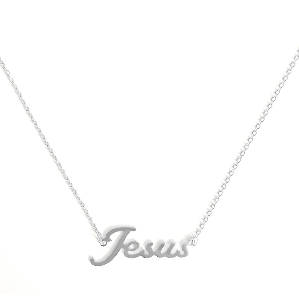 Silver Jesus Necklace NWT
